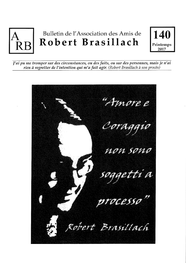 Bulletin de l'association des Amis de Robert Brasillach - 140