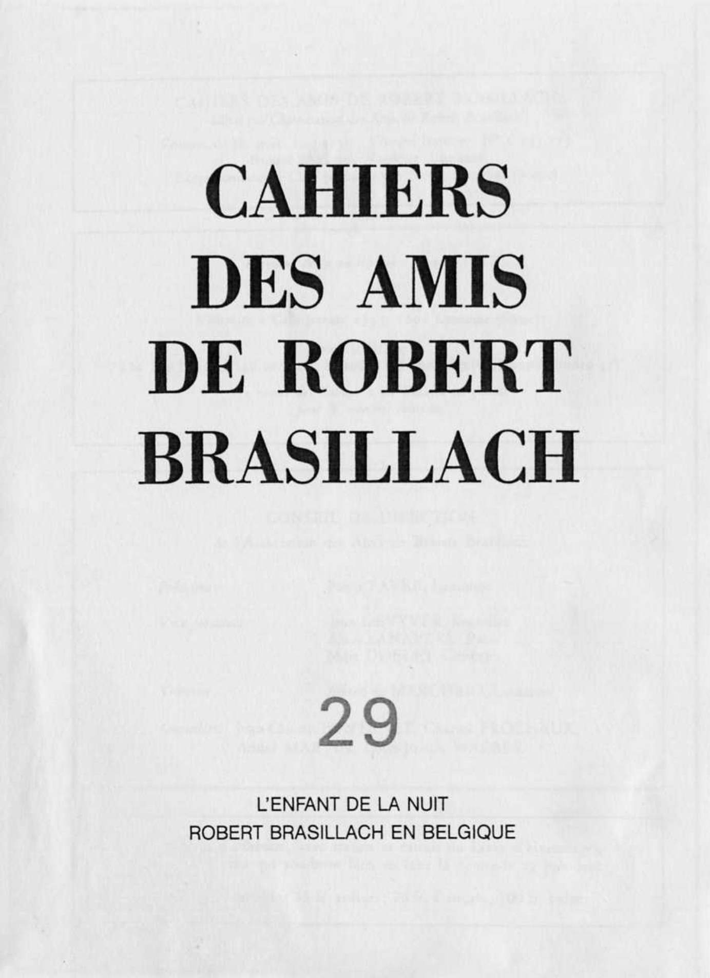 29 - Cahiers des Amis de Robert Brasillach